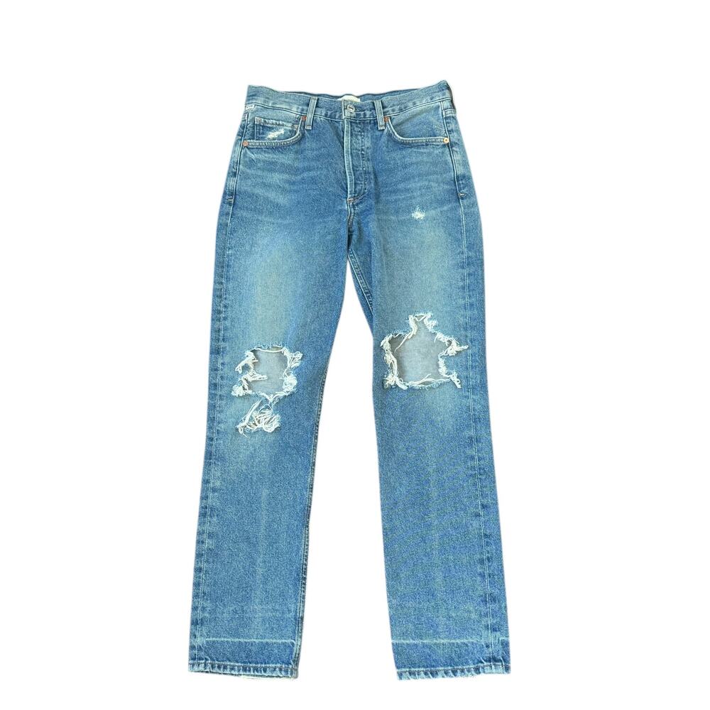 Citizens of Humanity Charlotte High Rise Straight Jeans Soiree Wash Distressed